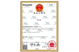奧思德商標注冊證書